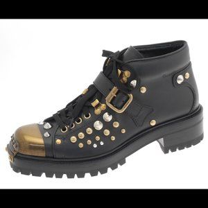 MIU MIU Studded Combat Boot NEW Black size EU 40